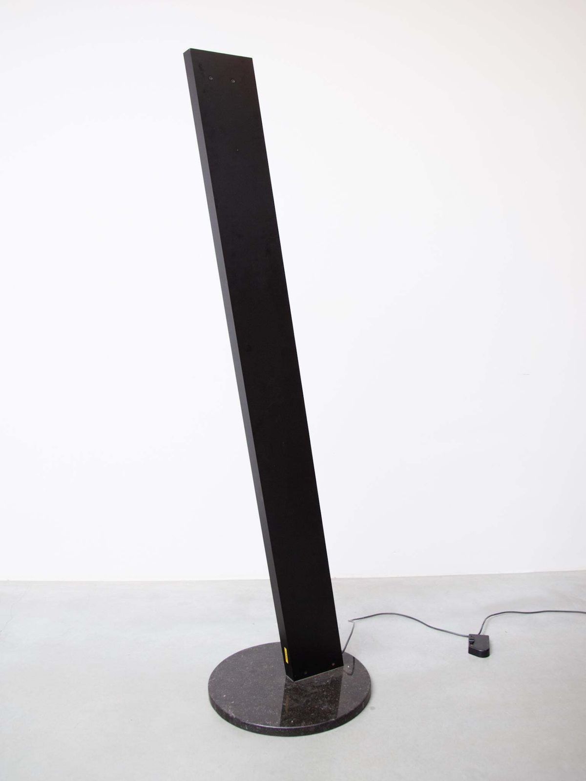 Floor Lamp Large Black Plated Metal Uplighter, 1980s By Poltrona Frau photo for sale