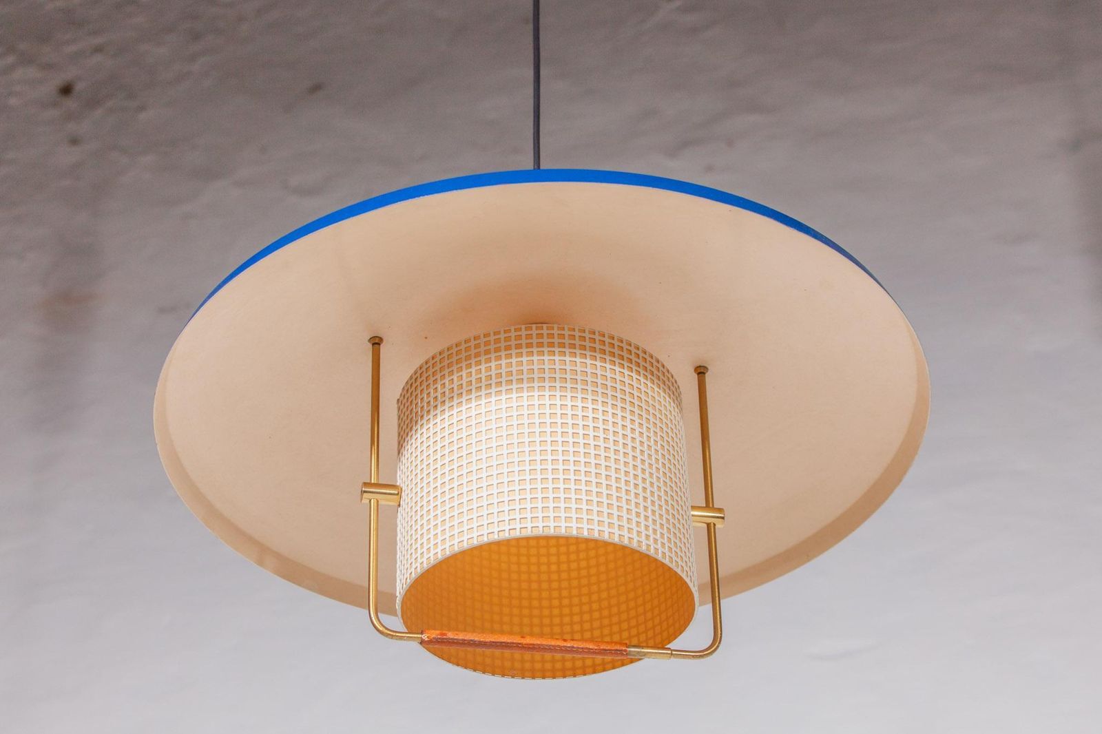 1950s Blue Counterweight Pendant By Gaetano Sciolari For Stilnovo photo vinterior