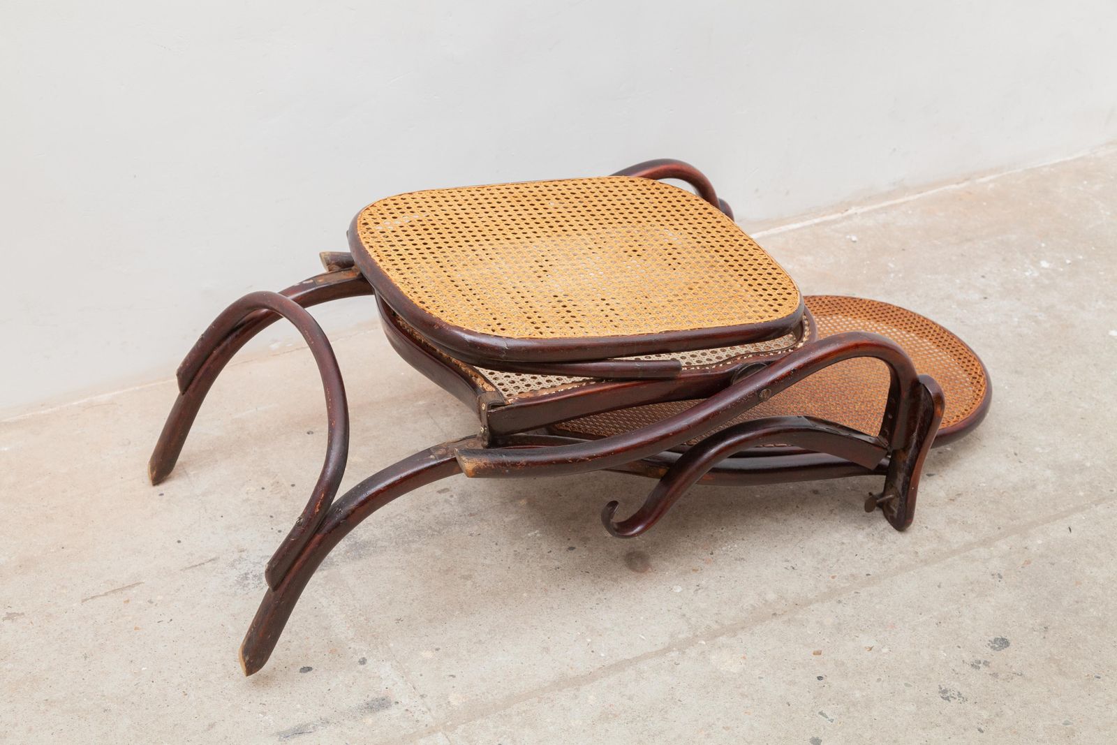 photo for sale Folding Lounge Chair By Thonet With Adjustable Footstool 19th Century