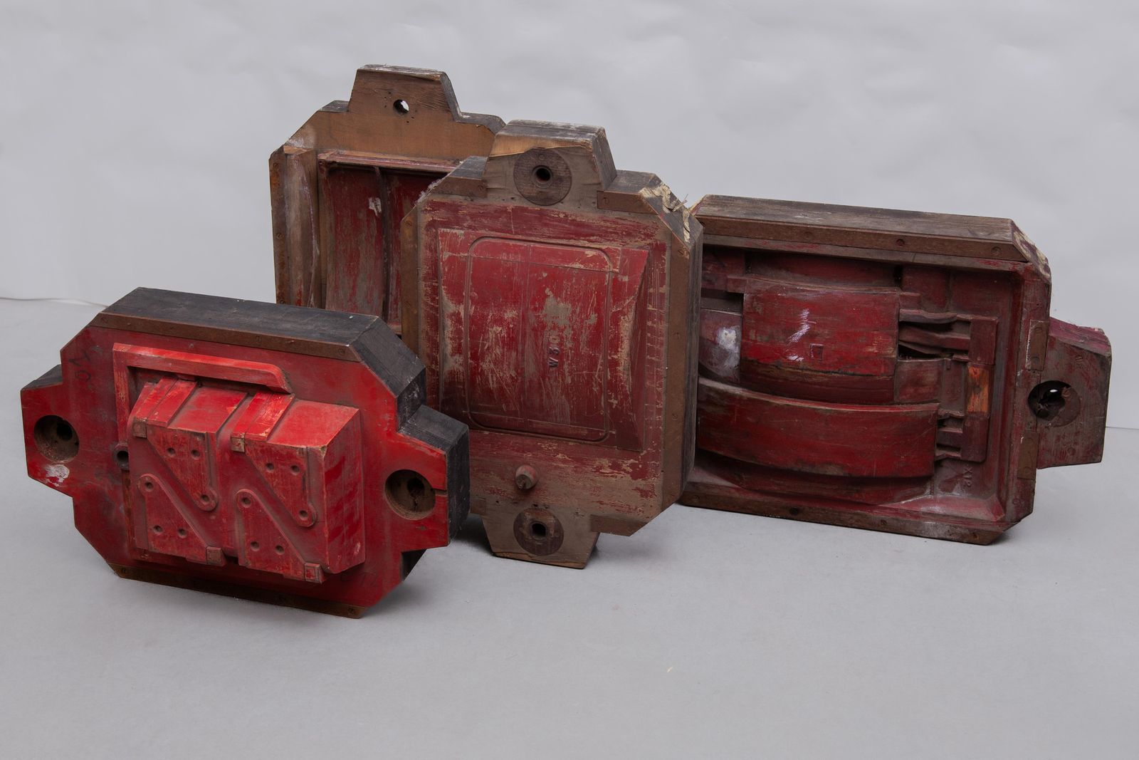 1950s Wooden Sculptures Industrial Foundry For Molded Car Parts, Set Of Four photo vinterior