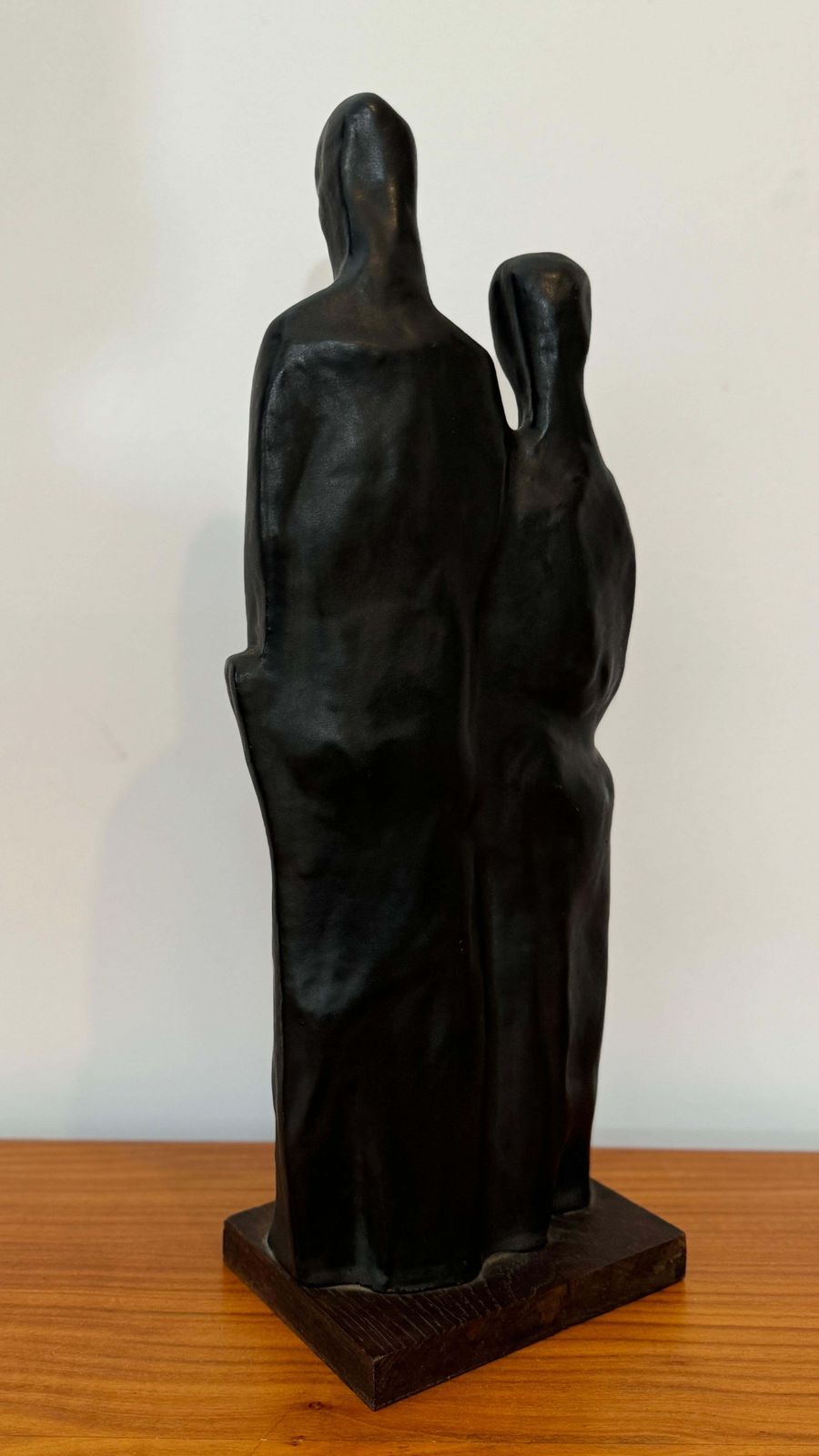 Abstract Family Sculpture In Black Glaze By Elie Van Damme, Belgium, 1960s photo vinterior