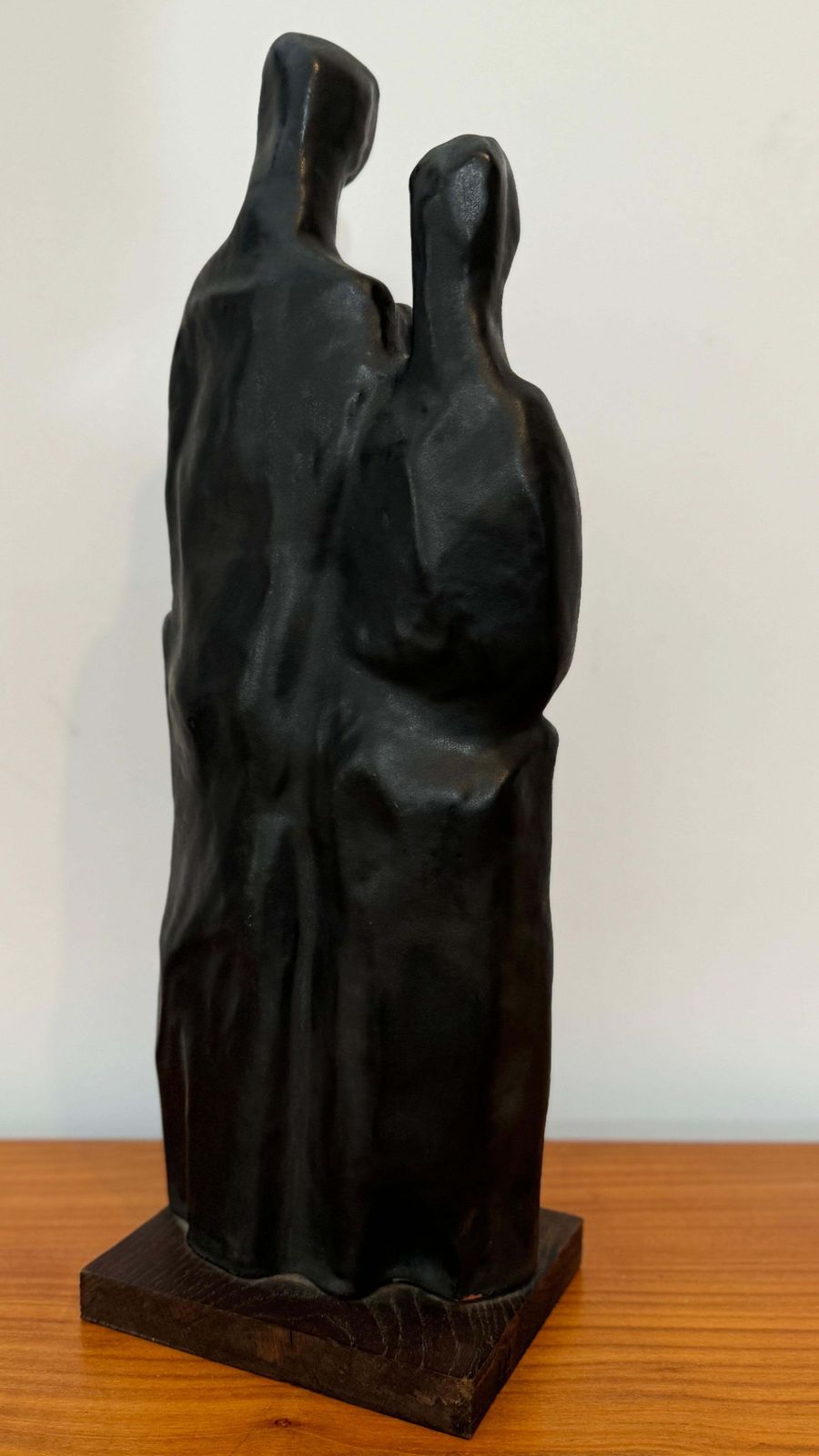 photo for sale Abstract Family Sculpture In Black Glaze By Elie Van Damme, Belgium, 1960s