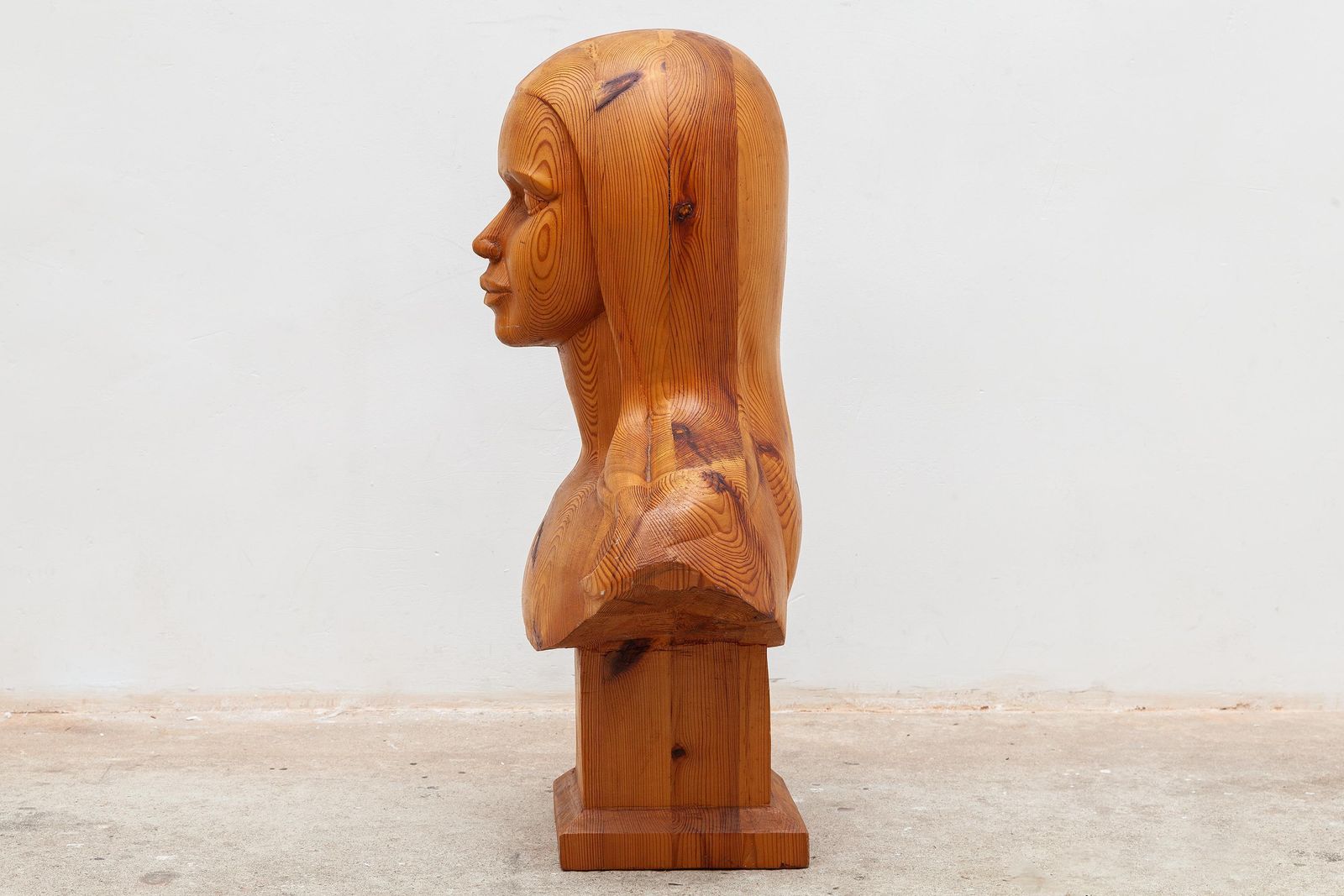 French Women Bust Sculpture "Marianne" Godess Of Liberty In Solid Wood, 1960s photo Art