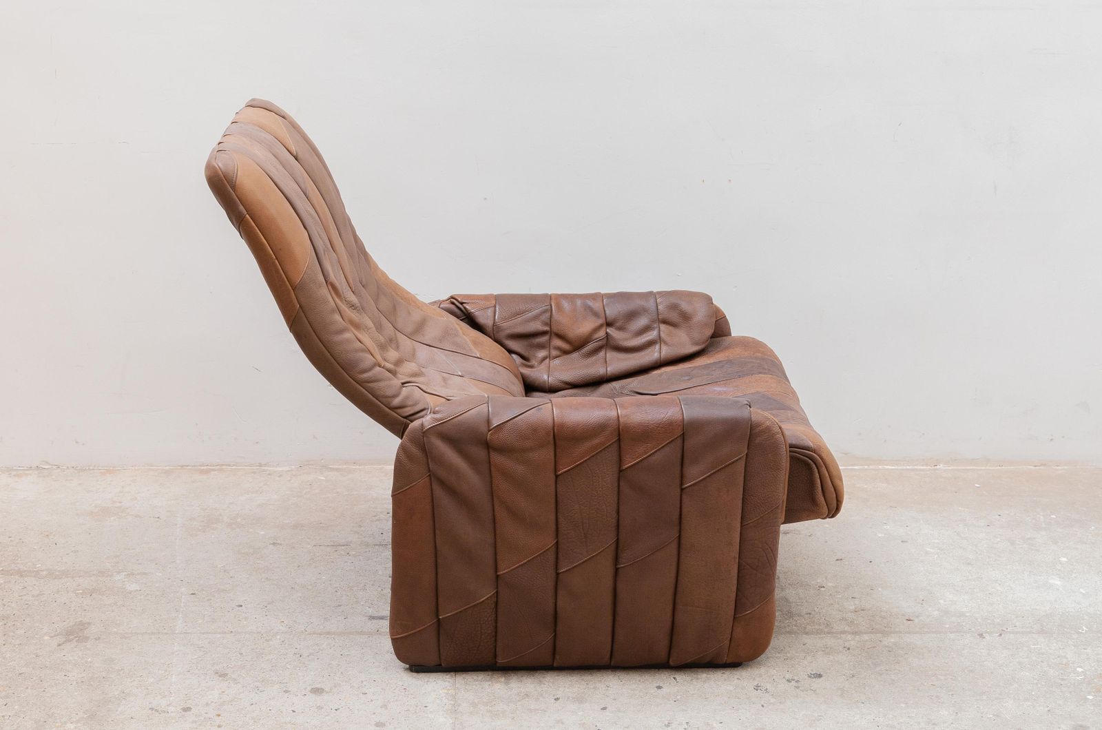 De Sede Brown Leather Patchwork Seventies Lounge Chair photo 3708.0
