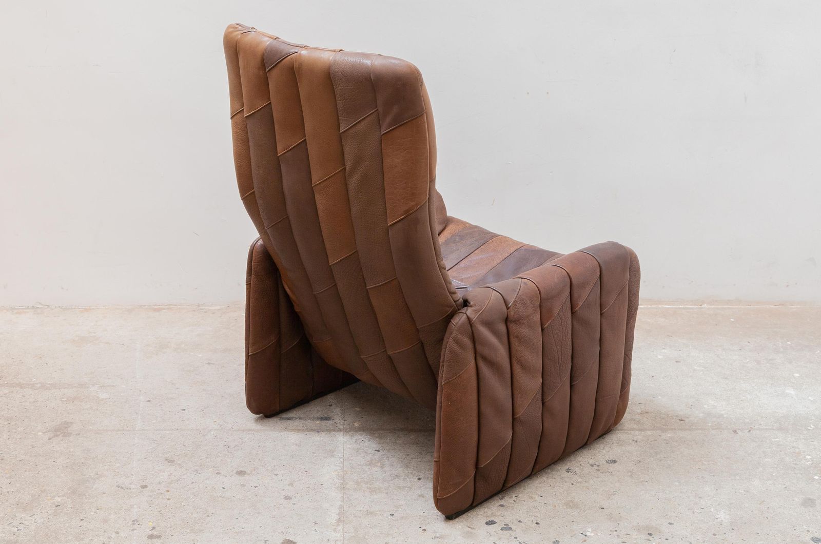 De Sede Brown Leather Patchwork Seventies Lounge Chair photo vinterior