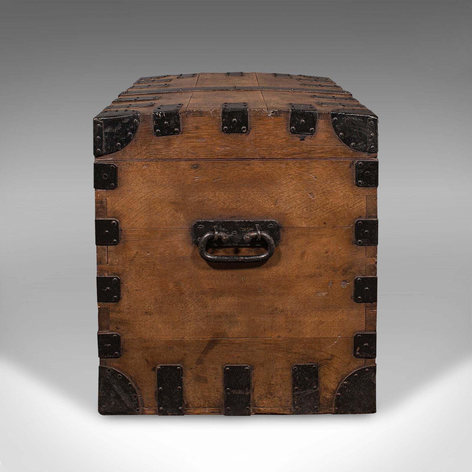 Antique Silver Chest, English, Oak, Cast Iron, Storage Trunk, Victorian, C.1860 photo Furniture