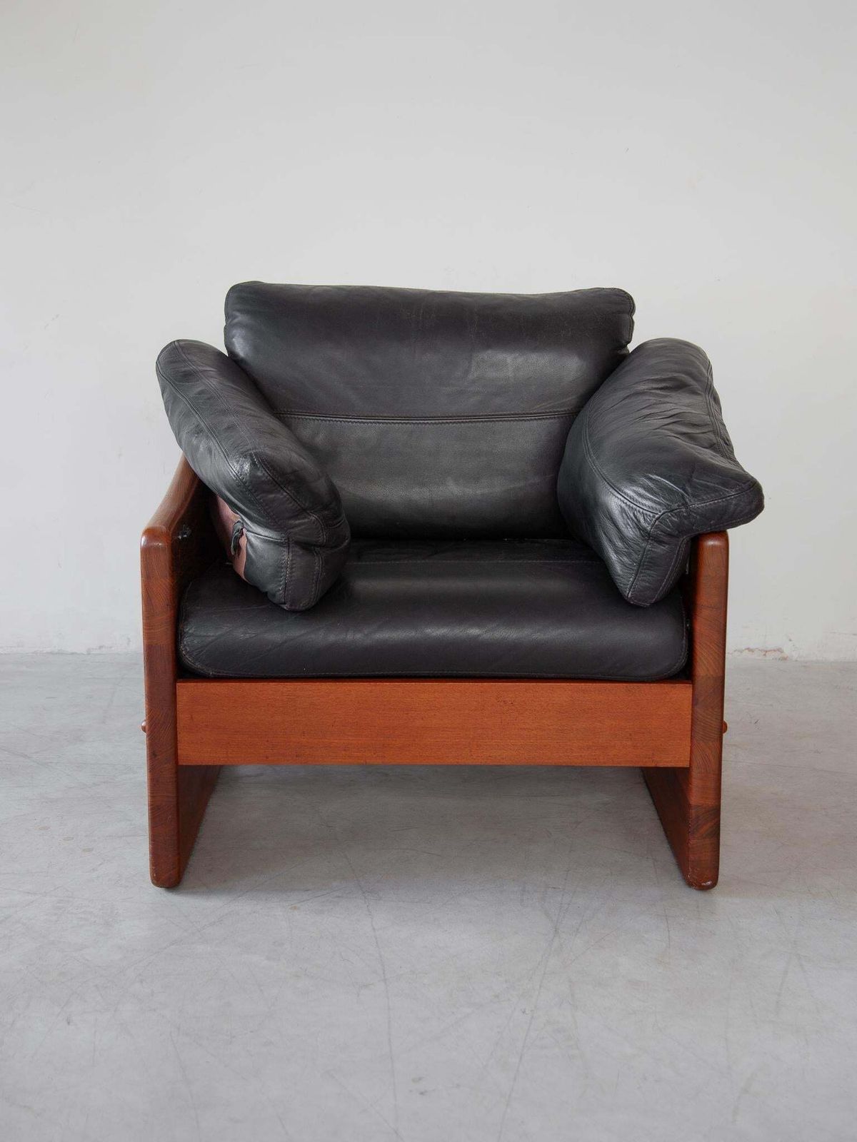 A. Mikael Laursen & Søn, Modern Brutalist Solid Teak Set Of Two Lounge Chairs photo for sale
