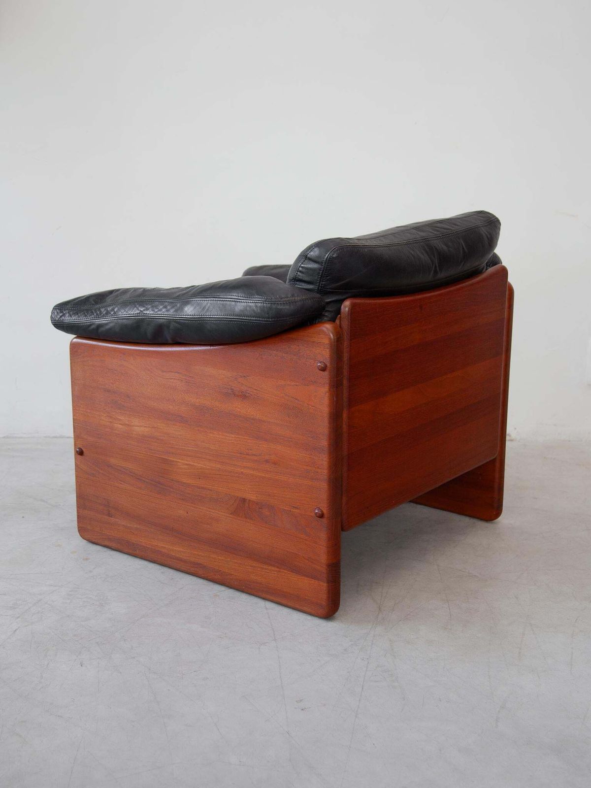 photo furniture A. Mikael Laursen & Søn, Modern Brutalist Solid Teak Set Of Two Lounge Chairs
