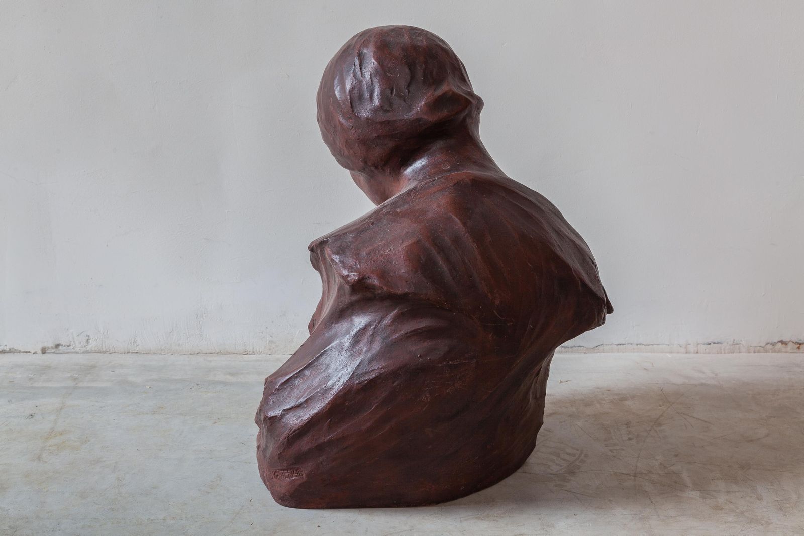 Ceramic Art Deco Buste Mother And Child By Belgium Artist G.Wasterlain photo Art