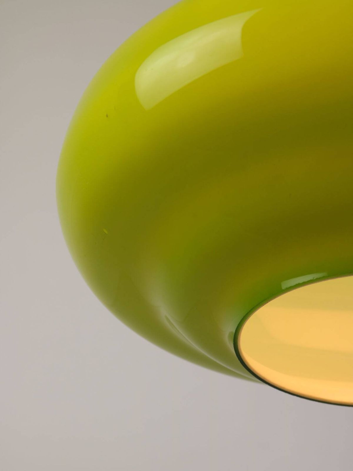 Lighting Mid Century Italian Green Glass And Brass Pendant Lamp photo