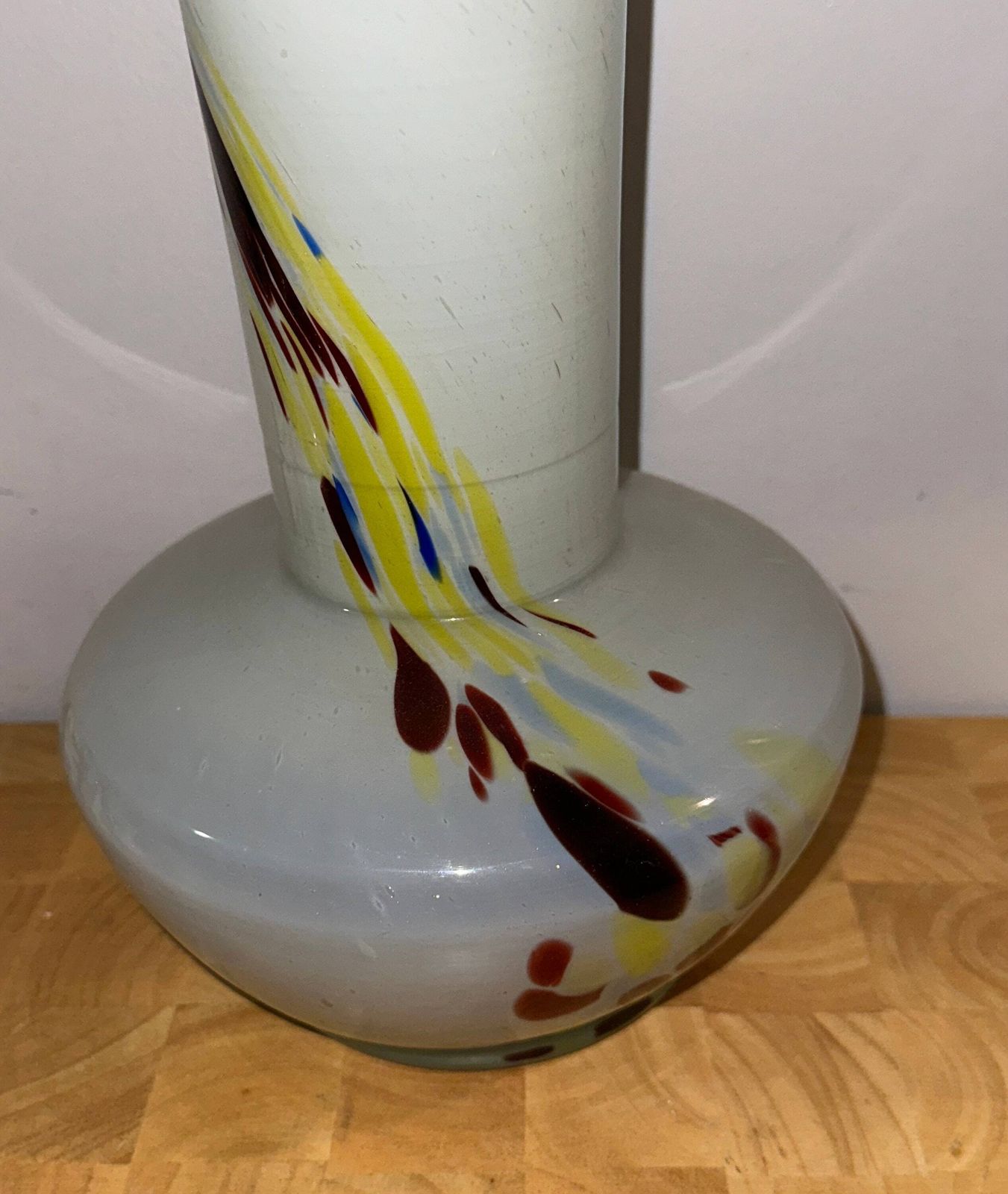 Handmade Vintage Large Murano Art Glass Vase photo for sale