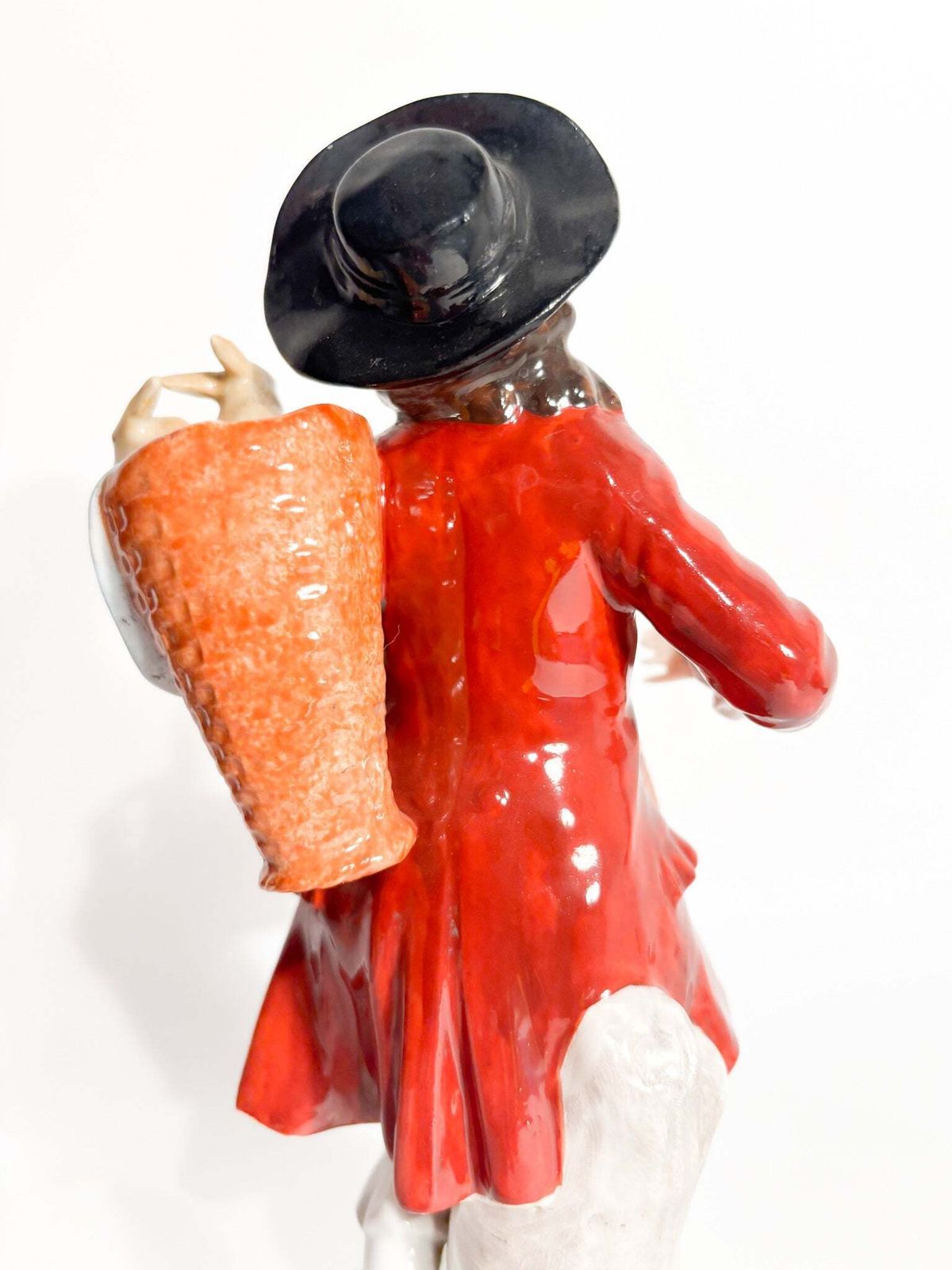 Polychrome Porcelain Figurine Sitzendorf Of Rabbit Seller From The 1800s photo vinterior