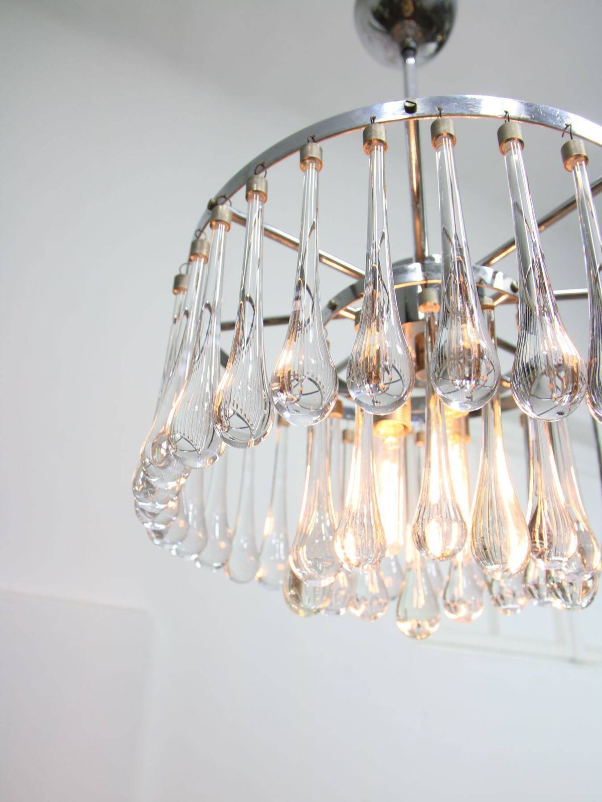 Mid Century Italian Crystal Teardrop Chandelier, 1960s photo furniture