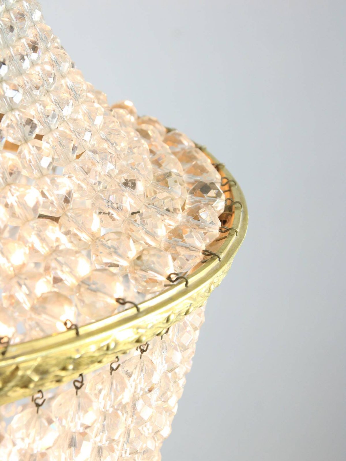 Page 1 Of 18 Empire Crystal And Brass Chandelier, 1940s photo Lighting