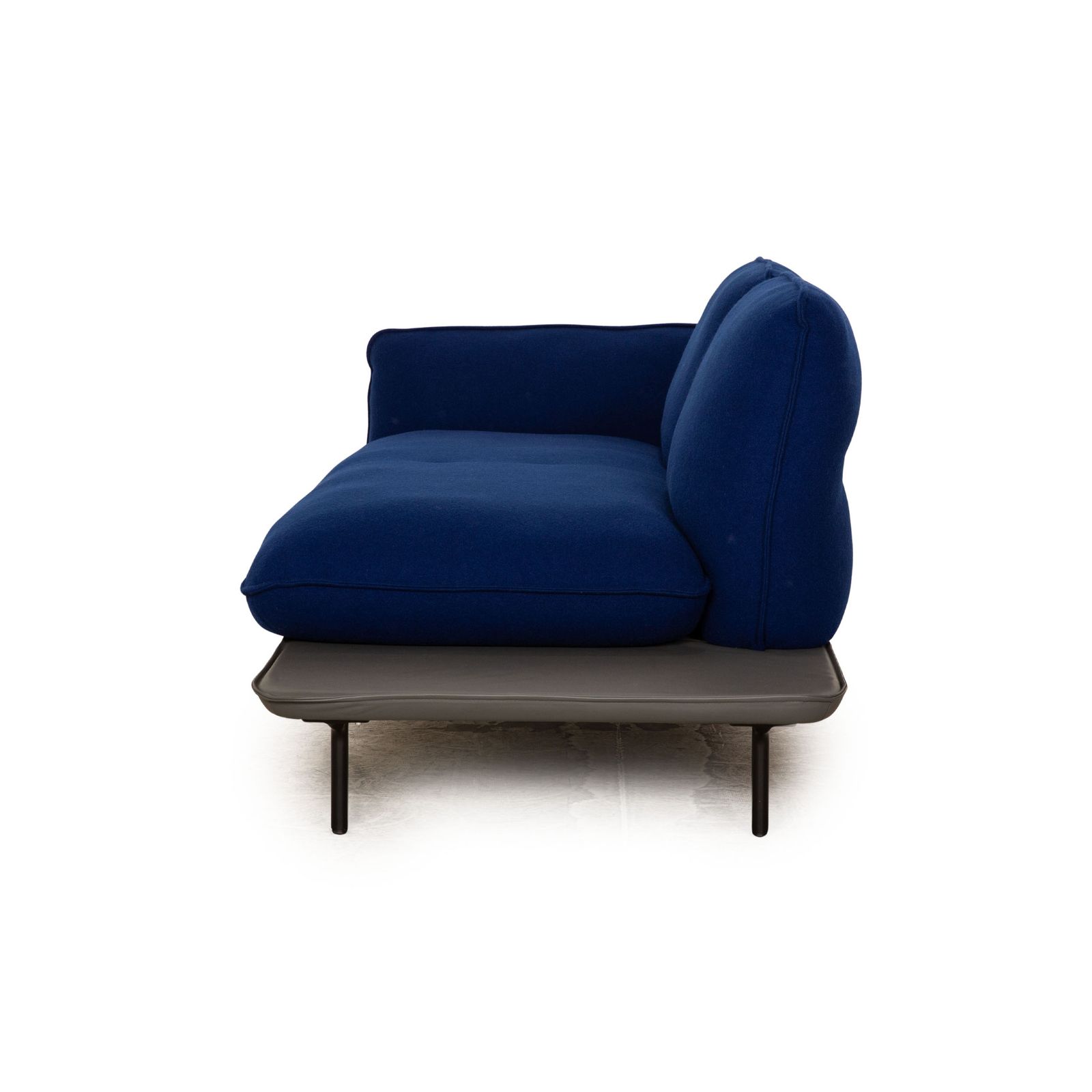 Canapé 2 places Rolf Benz 515 Addit en tissu bleu, structure en cuir photo buy
