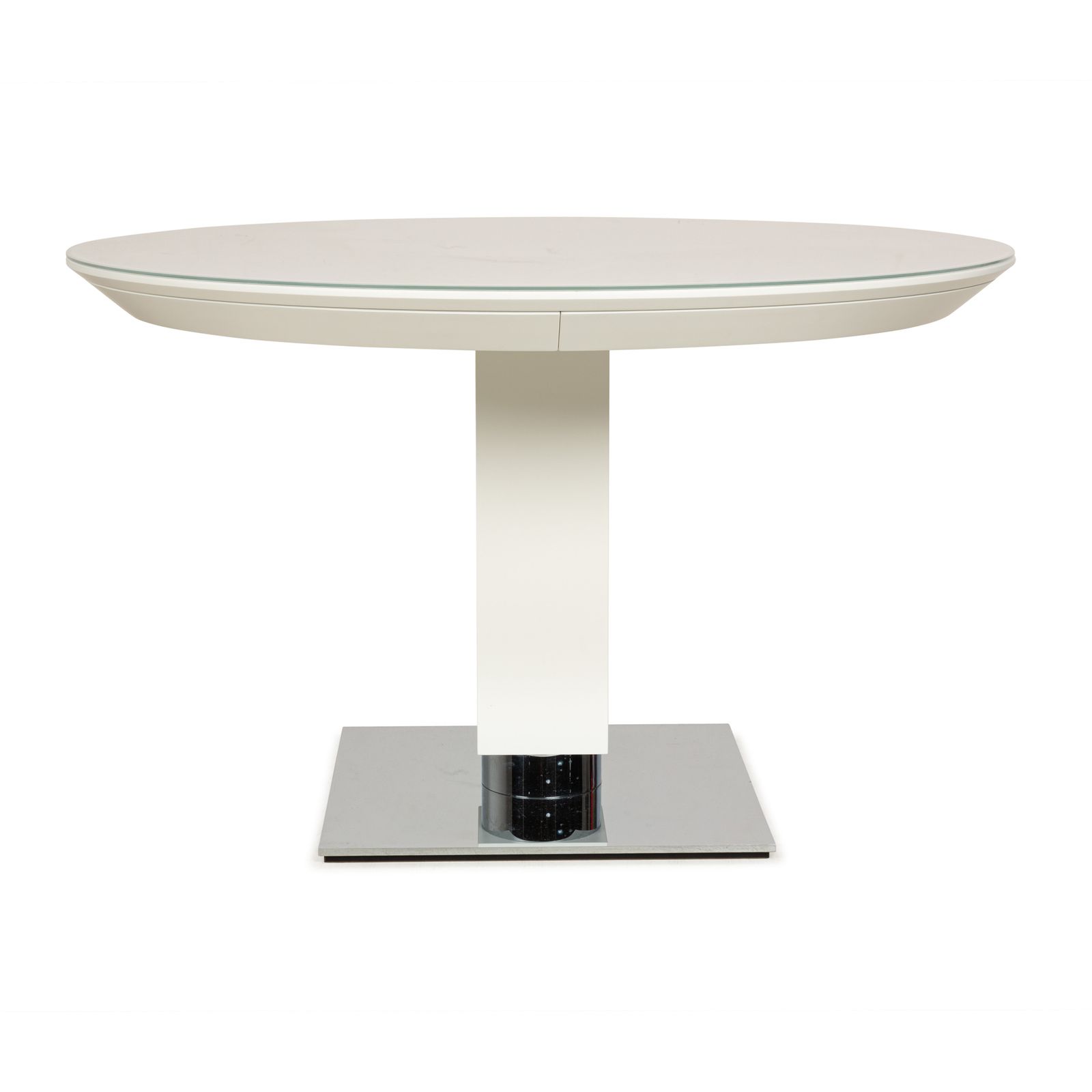 Table à manger Bacher Todo Wood Glass en blanc photo vintage