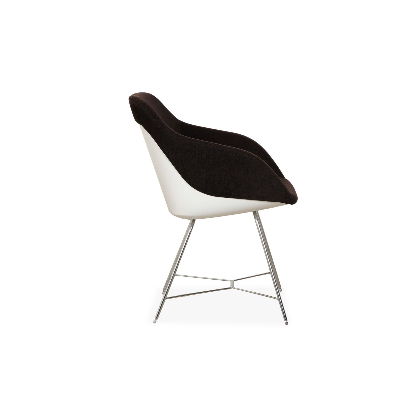 Fauteuil Walter Knoll Turtle en tissu, brun et noir photo vintage