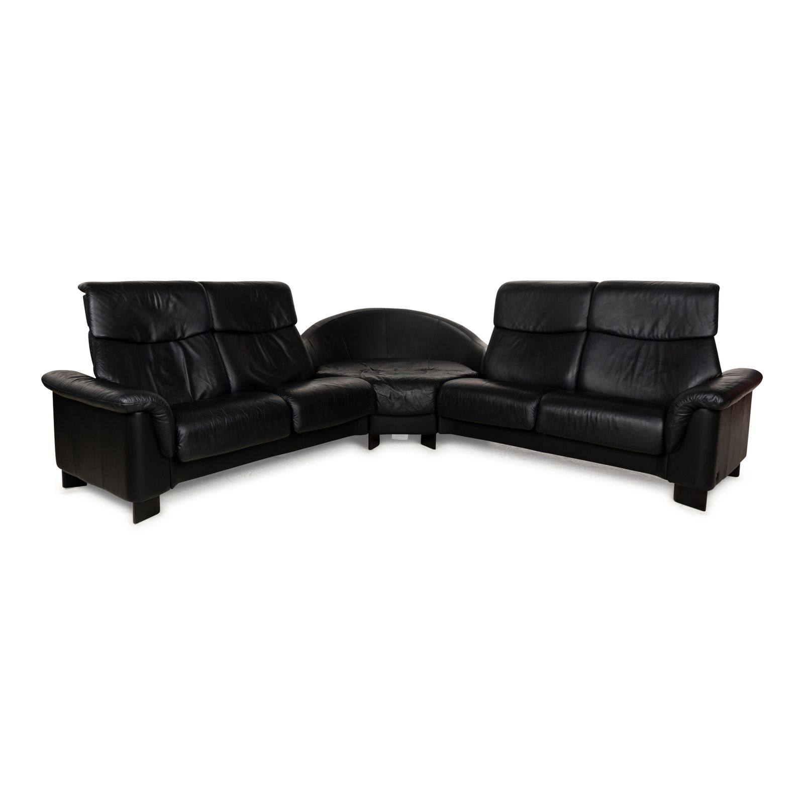 Canapé d'angle Stressless Paradise en cuir noir, fonction manuelle