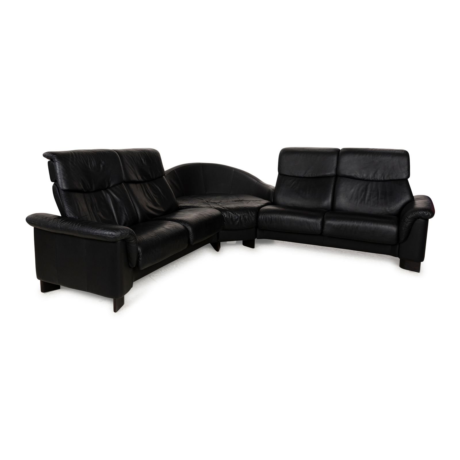 Canapé d'angle Stressless Paradise en cuir noir, fonction manuelle photo for sale