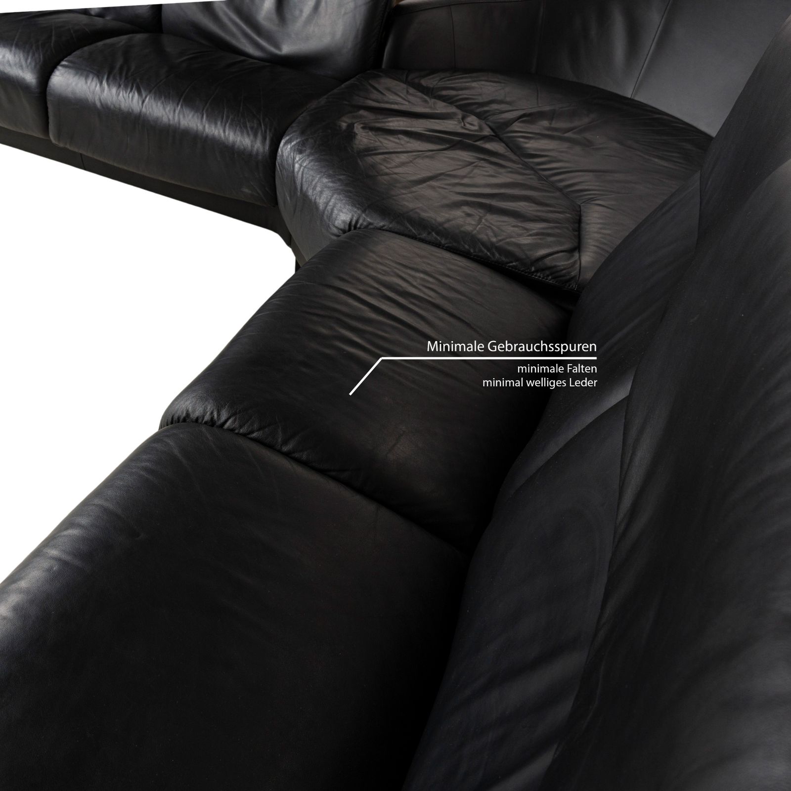 Canapé d'angle Stressless Paradise en cuir noir, fonction manuelle photo buy