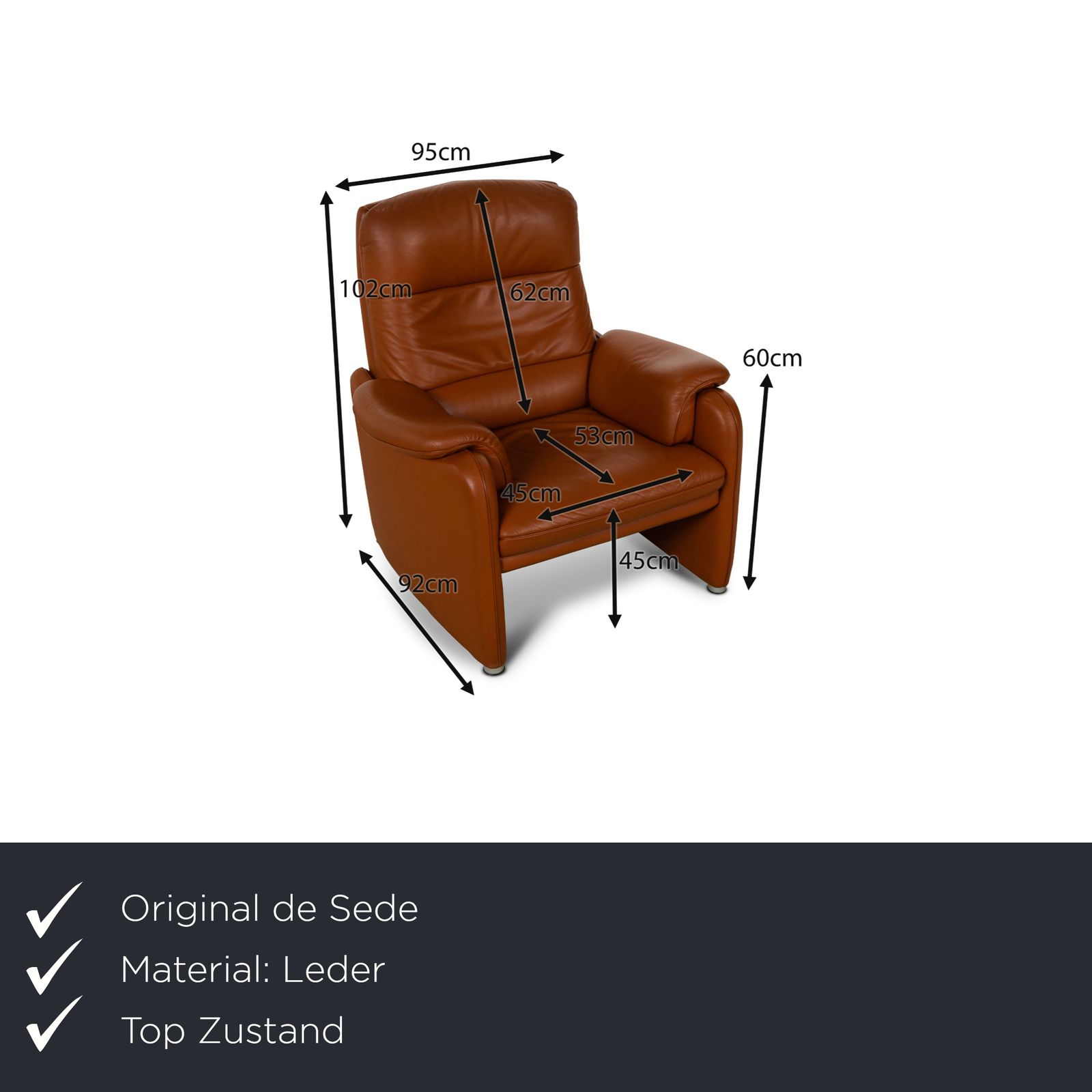 Fauteuil De Sede en cuir marron photo furniture