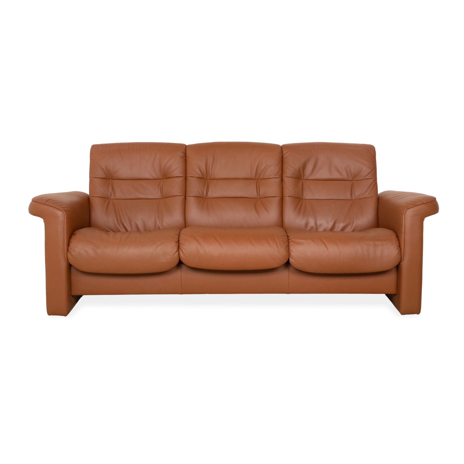 Canapé 3 places Stressless Sapphire en cuir marron, fonction manuelle