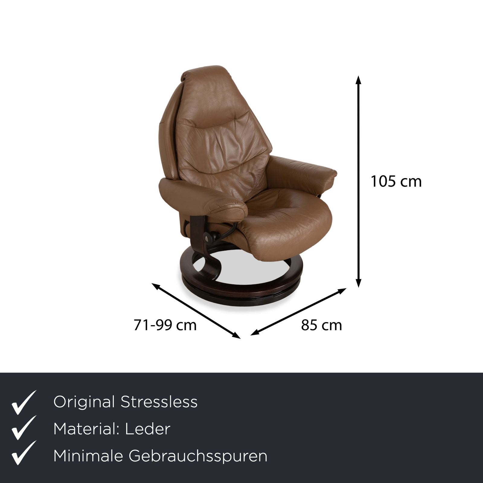 Stressless Voyager Leather Armchair Set Brown Beige Manual Function photo furniture