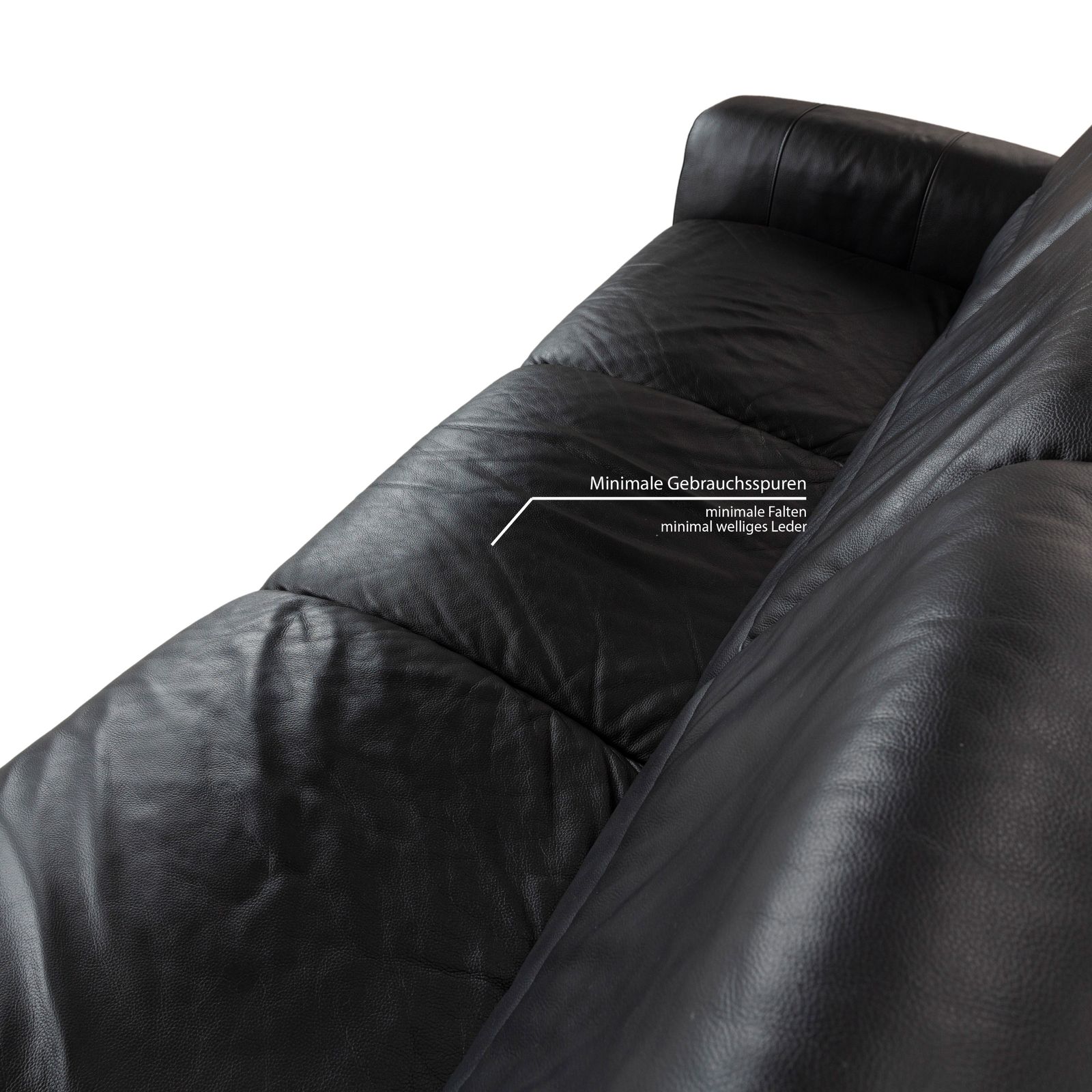 Stressless Leather Three Seater Black Sofa photo vintage