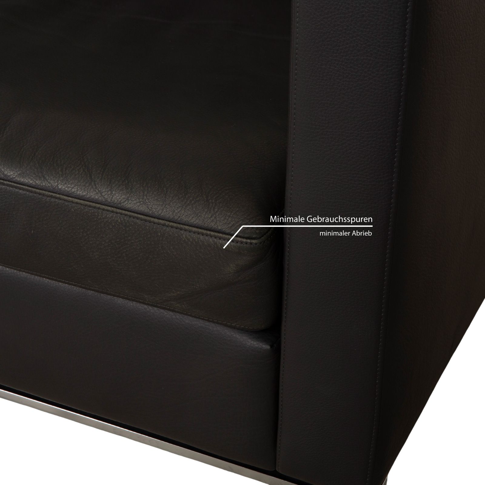 Canapé Walter Knoll Foster 500 en cuir gris anthracite foncé, 3 places photo for sale
