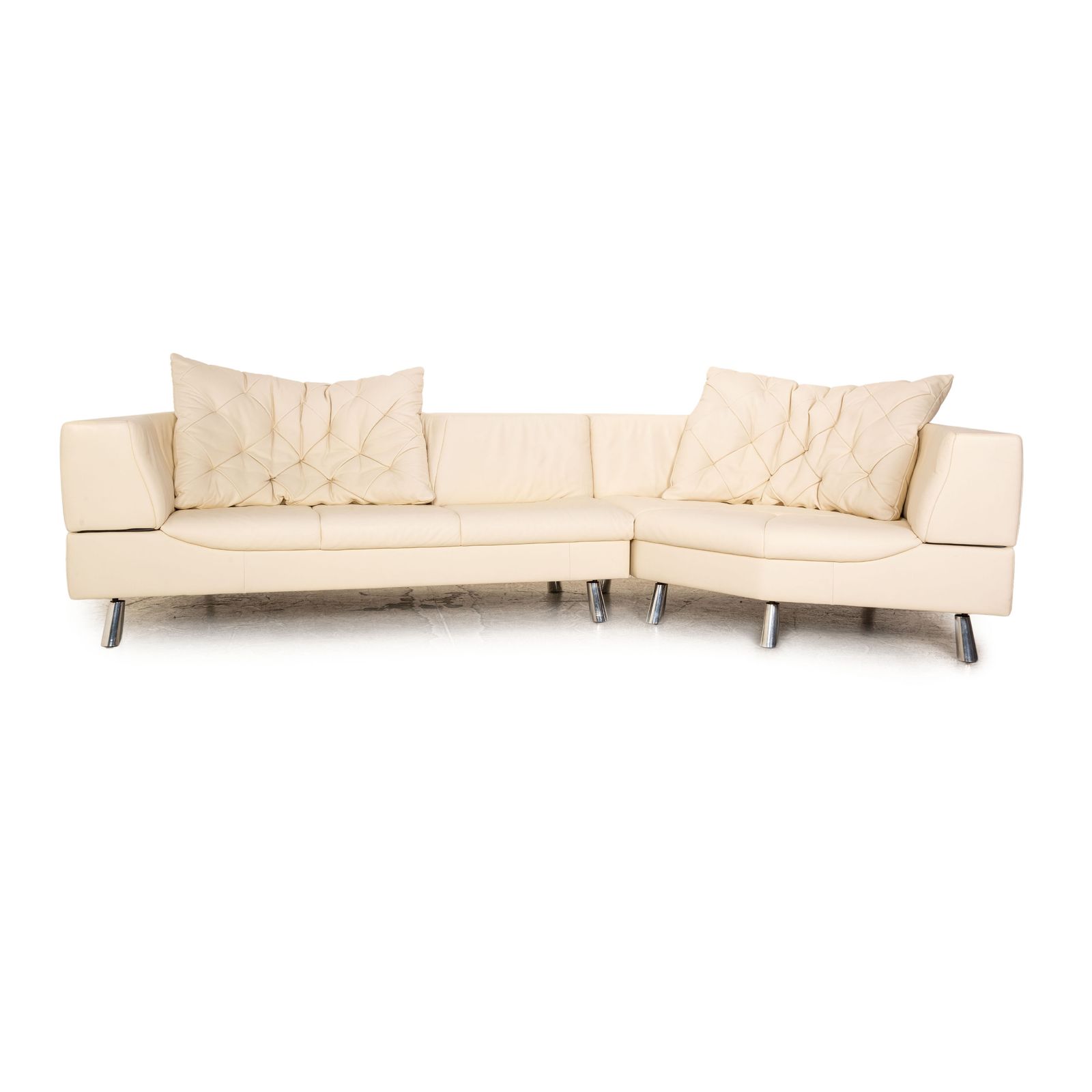 Canapé d'angle De Sede DS 104 en cuir crème