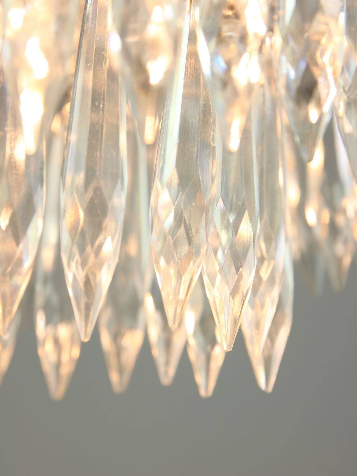 Vintage Italian Crystal And Chrome Chandelier, 1970s photo buy