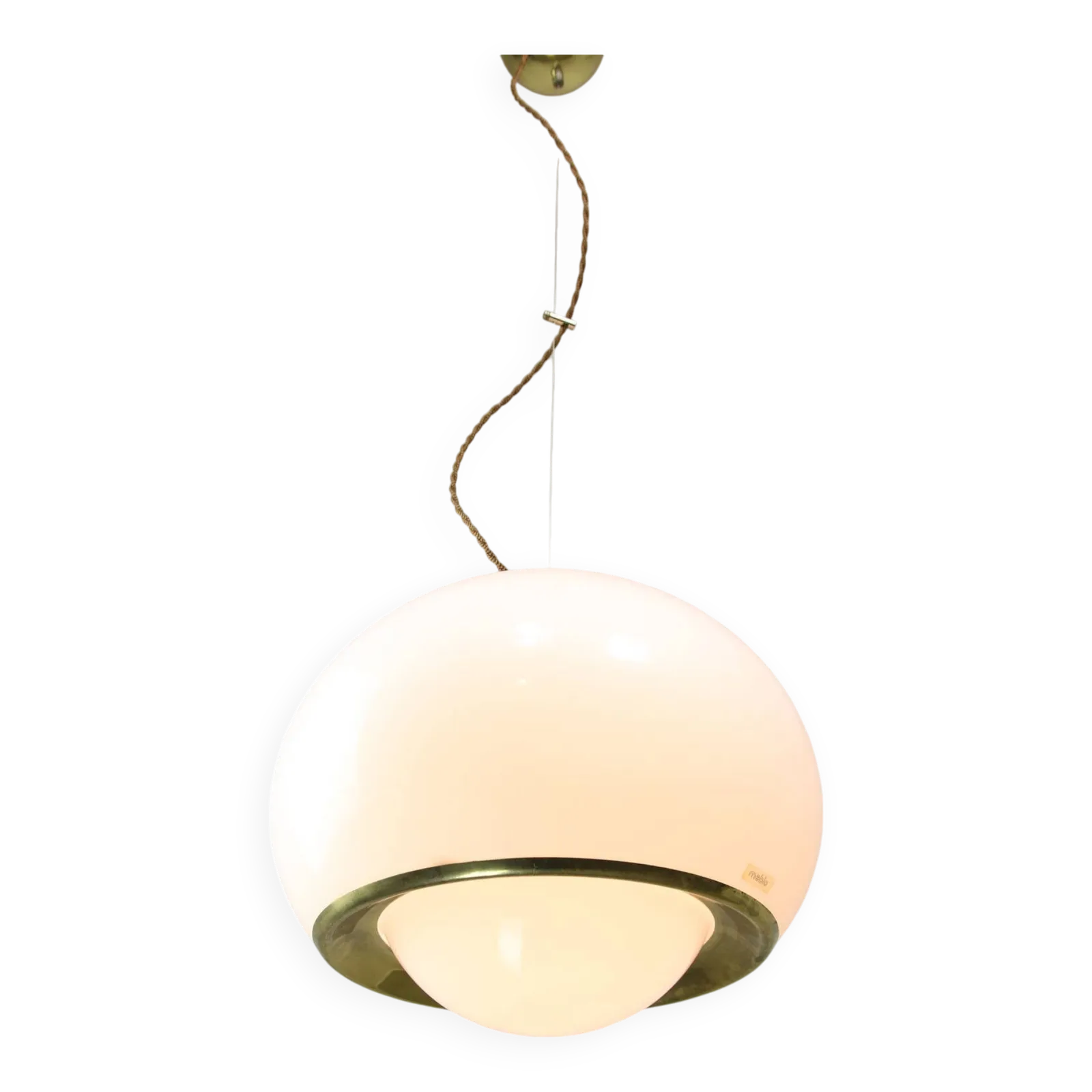 Rare White And Gold Bud Lamp By Luigi Massoni For Guzzini, 1960