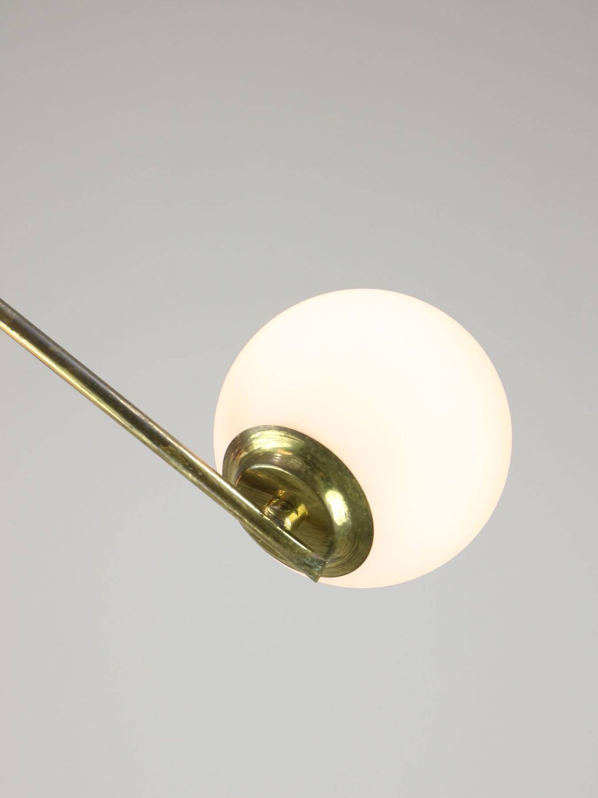 photo furniture Art Deco Italian Brass And Opaline Chandelier