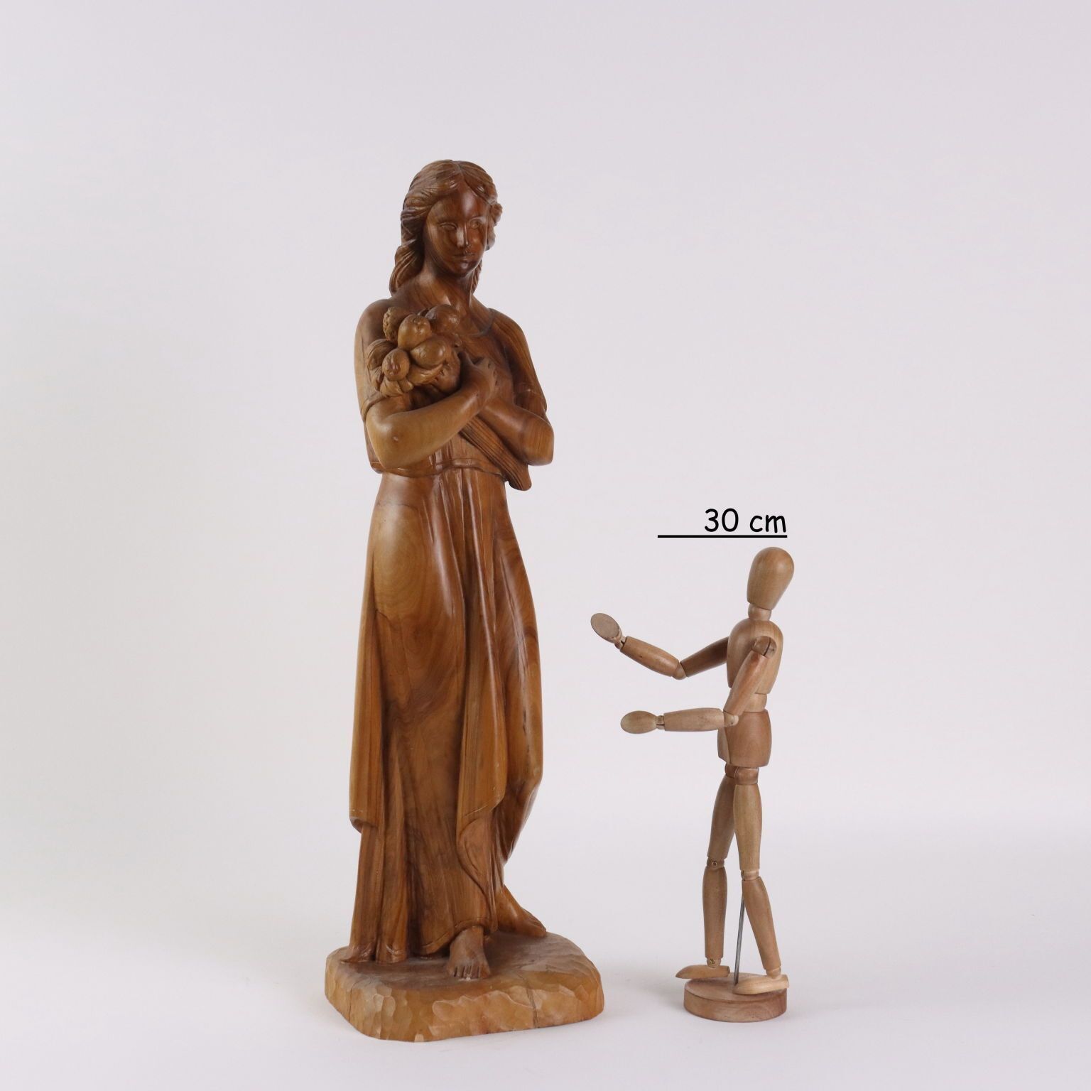 Antique Sculpture Olive Wood Italy XX Century photo furniture