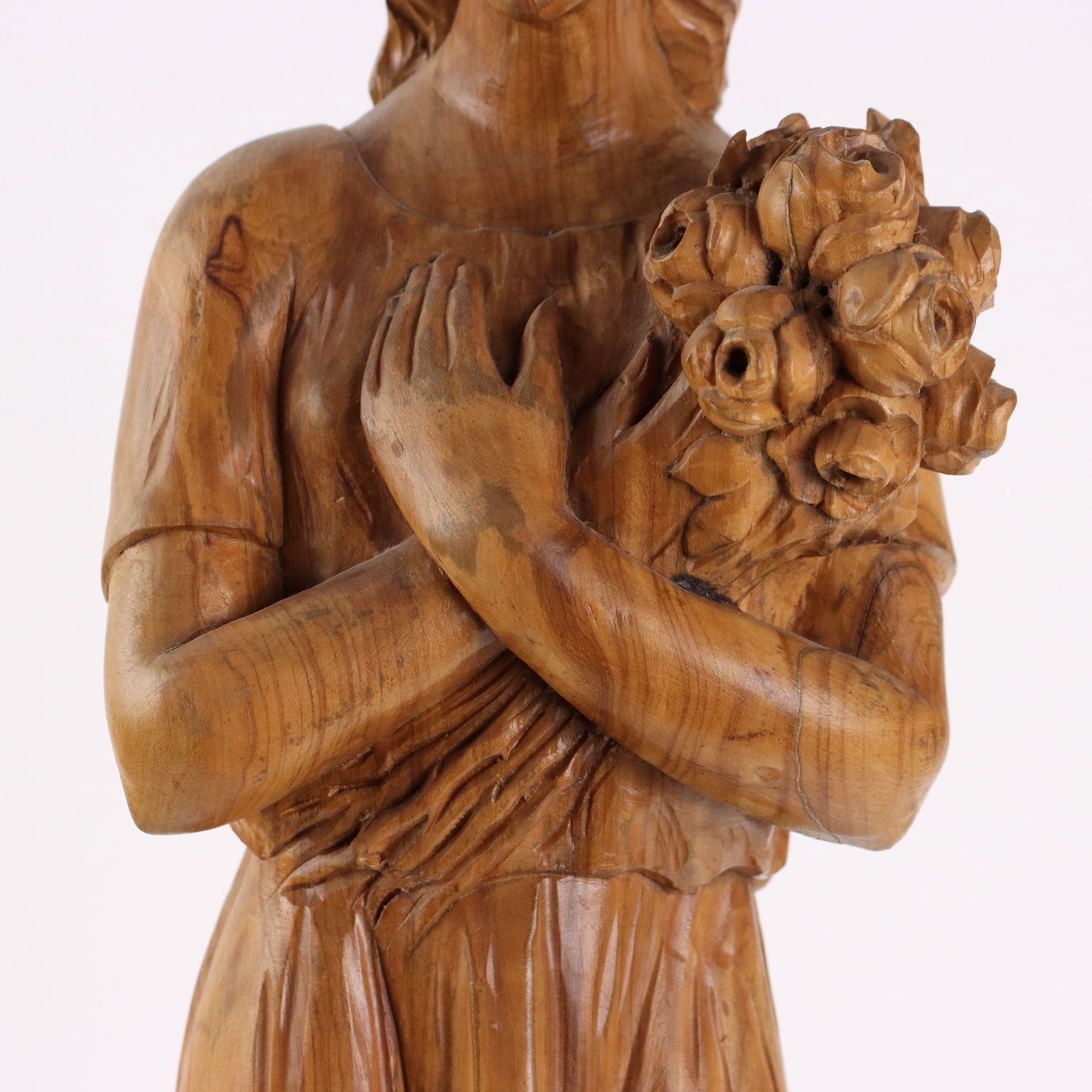 Antique Sculpture Olive Wood Italy XX Century photo Art