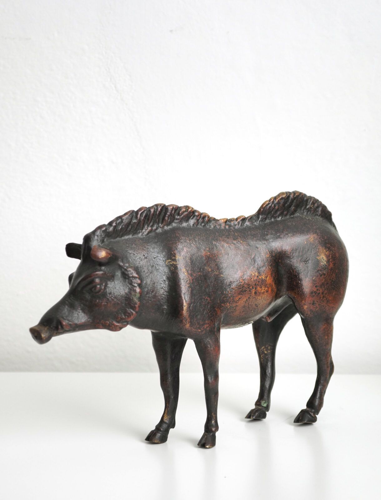 Ancient Bronze Boar – Nuremberg, 17th Century photo furniture