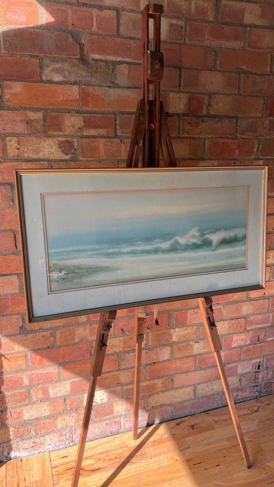 photo furniture Signed Mid Century Watercolour Seascape Painting – Framed & Glazed
