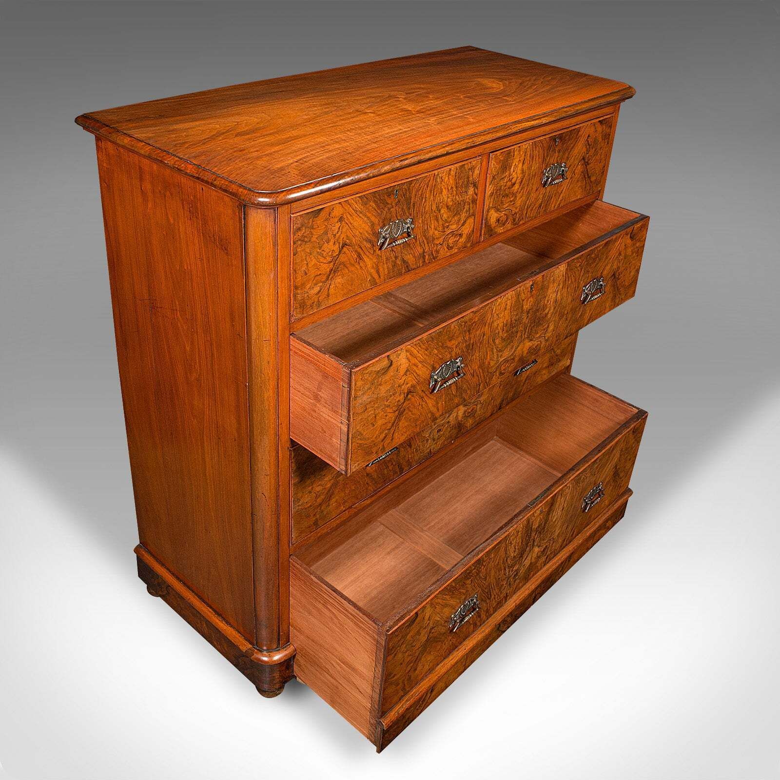 Large Antique Gentleman's Tallboy, English, Walnut, Chest Of Drawers, Victorian photo vintage