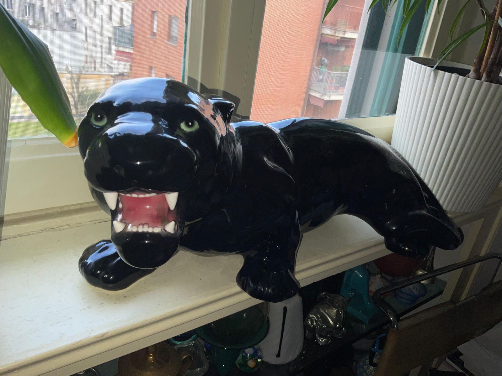 Art Ceramic Bassano   Black Panther   Made In Italy 1960 photo