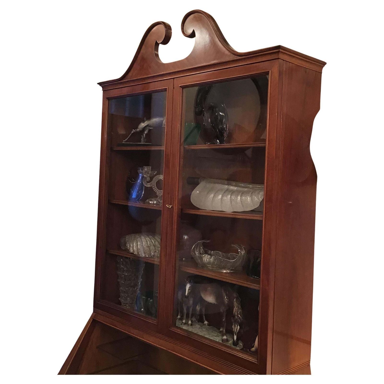Paolo Buffa Bookcase/Drawer Chest /Mobile Bar Brass Glass Wood 1950s Italy
