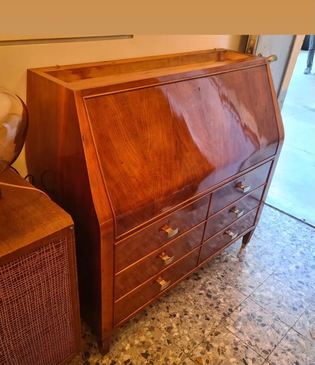 Paolo Buffa Bookcase/Drawer Chest /Mobile Bar Brass Glass Wood 1950s Italy photo for sale