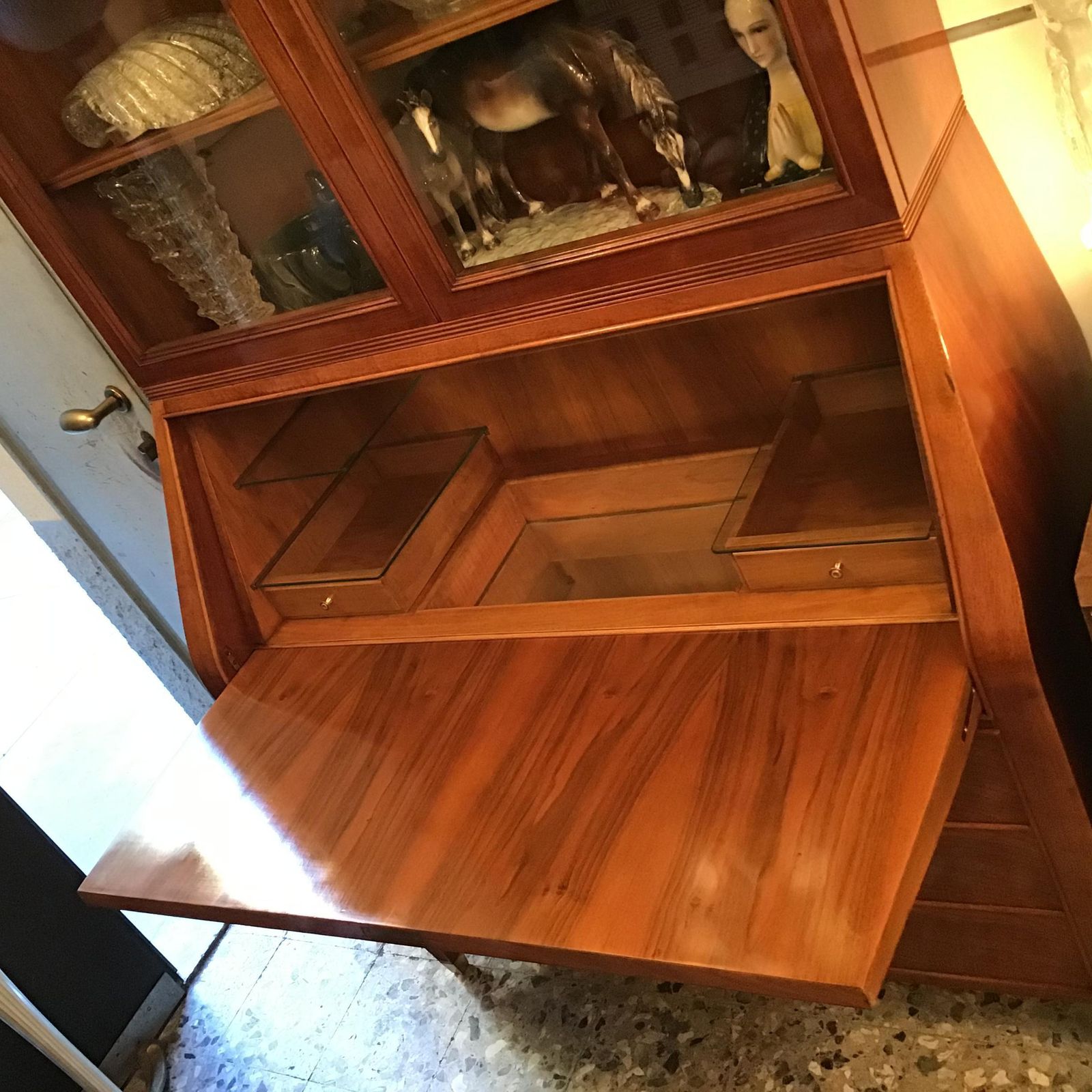 photo vinterior Paolo Buffa Bookcase/Drawer Chest /Mobile Bar Brass Glass Wood 1950s Italy