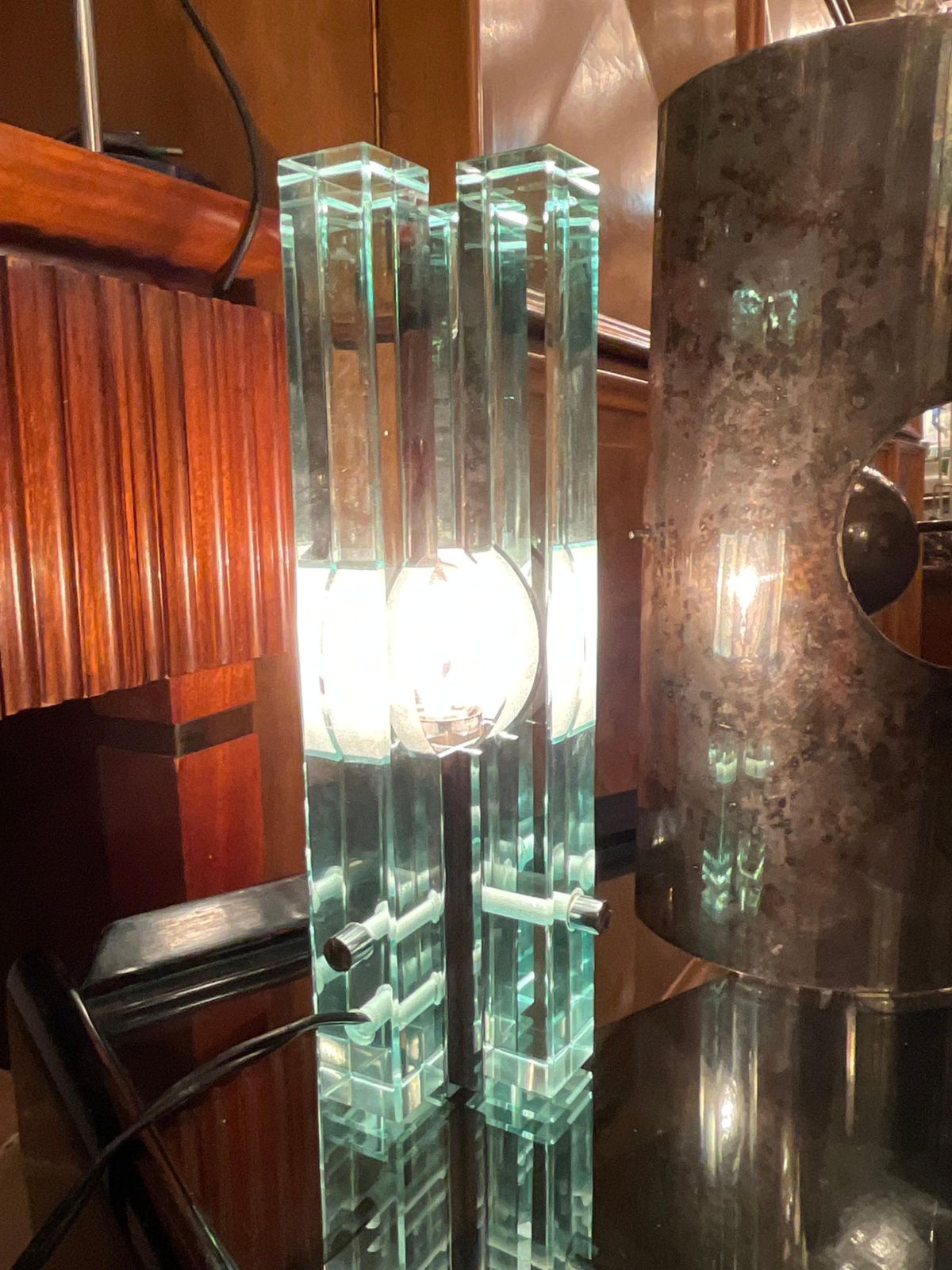 Gallotti & Radice   Glass And Steel Lamp   Italy 1960 photo buy