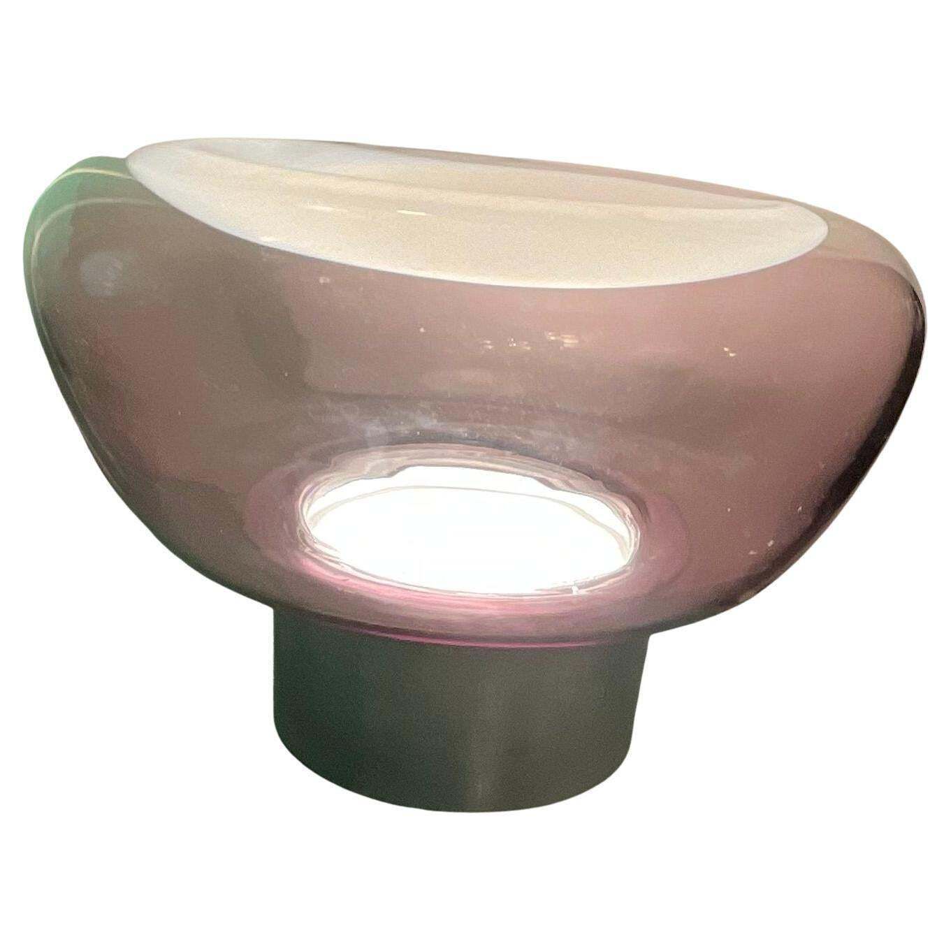 Vistosi  Murano Glass Lamp And Steel Base   Made In. Italy 1970