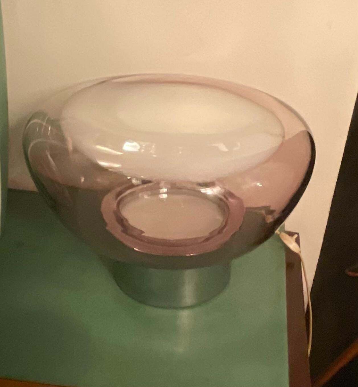 photo furniture Vistosi  Murano Glass Lamp And Steel Base   Made In. Italy 1970