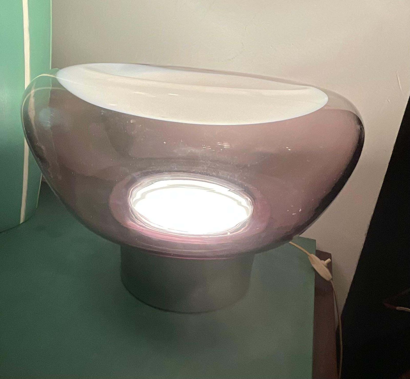 photo buy Vistosi  Murano Glass Lamp And Steel Base   Made In. Italy 1970