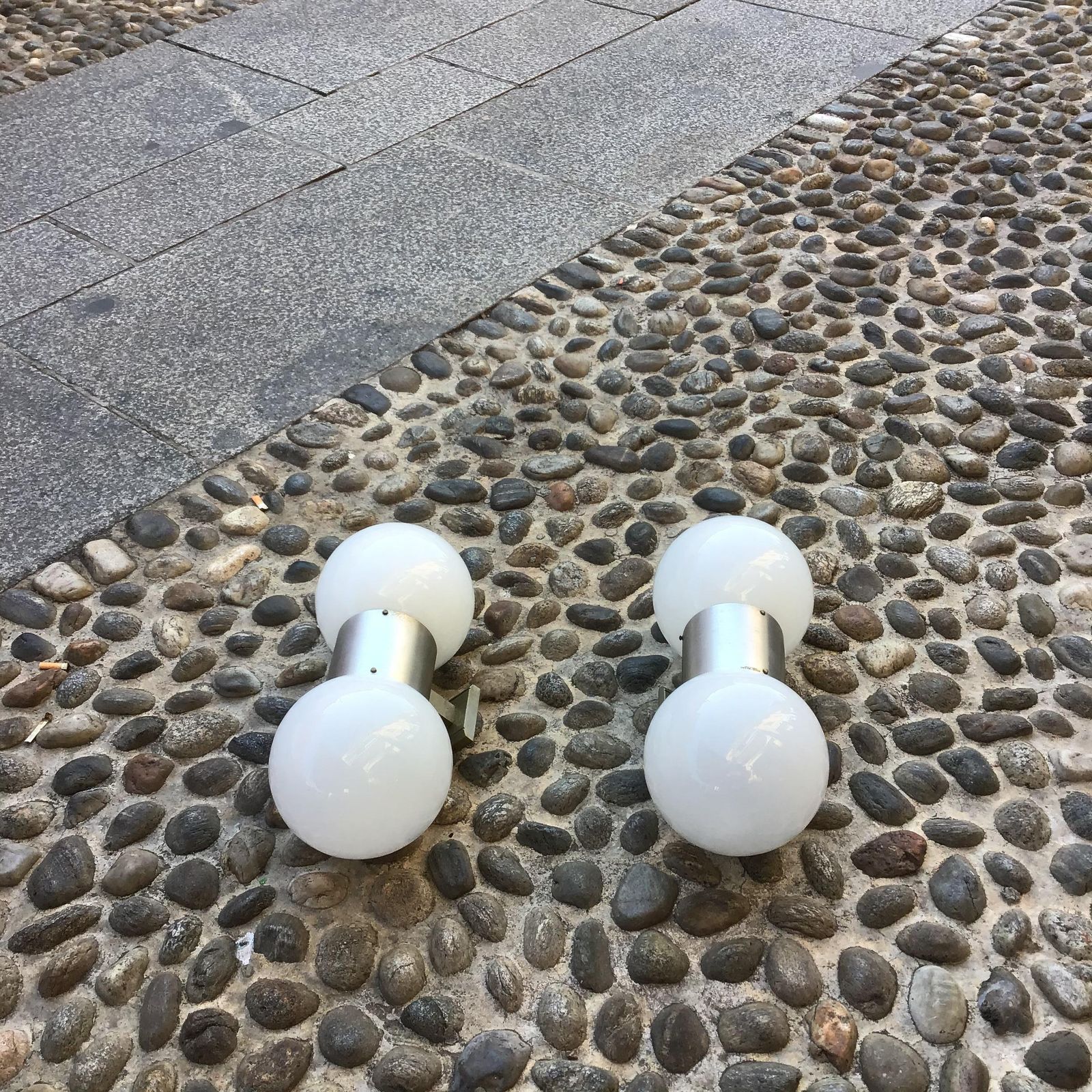 photo for sale Stilux Couple Sconces Glass  Metal Crome 1958 Italy