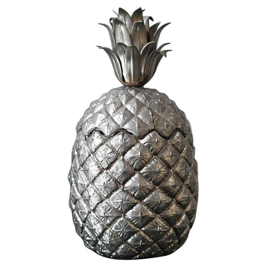 Pewter Ice Bucket Pineapple By Mauro Manetti For Fonderia D’arte Firenze, 1960s
