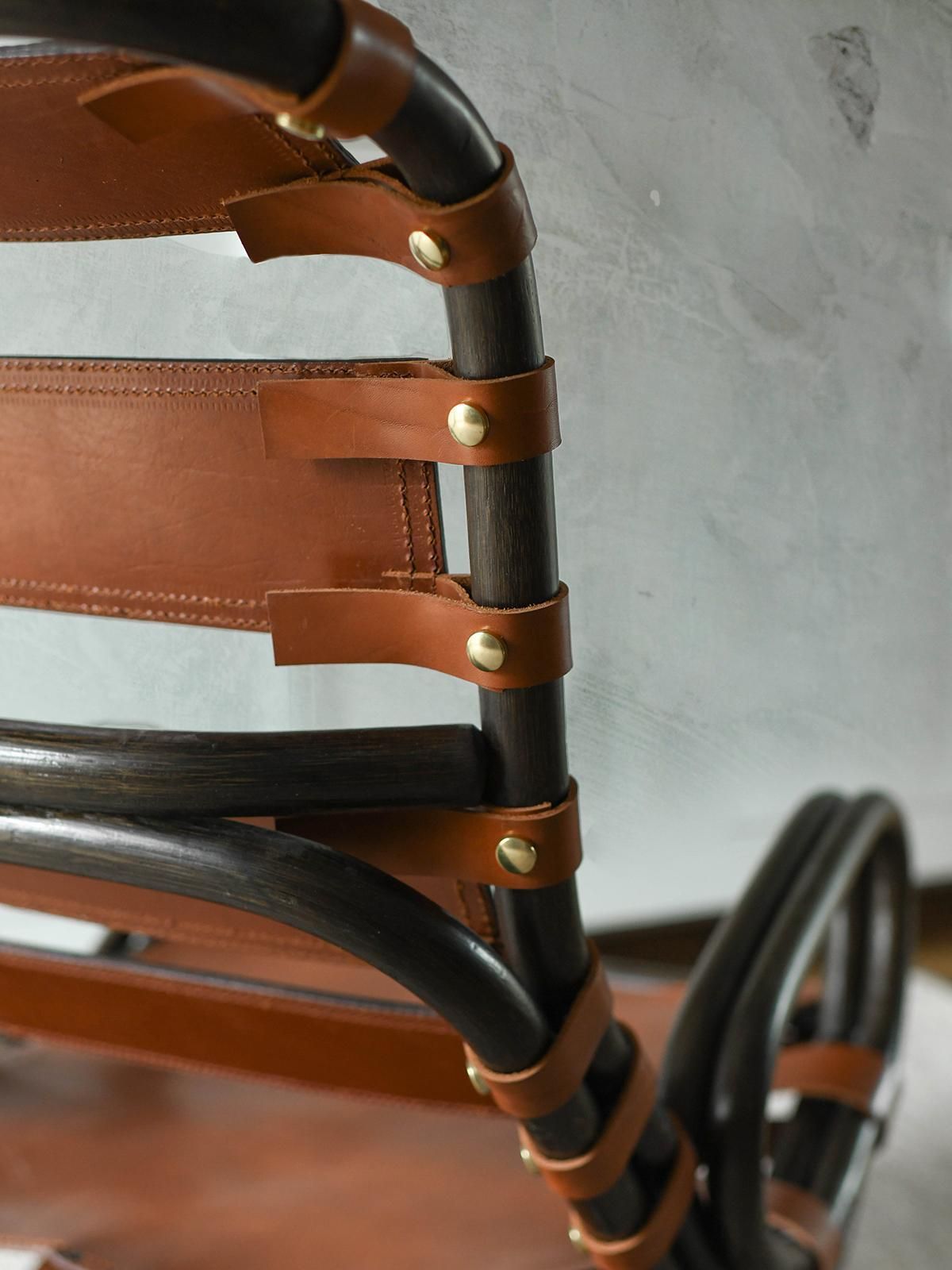 Pair Of Tito Agnoli Bamboo Armchairs With Leather Strap Seats, Italy 1960 photo vinterior