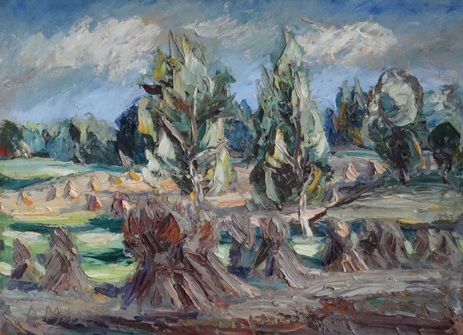 Adolf Melnarsautumn Evening  1943, Oil On Cardboard, 45x60 Cm1943 photo furniture